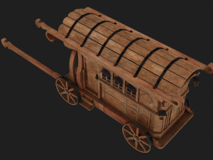carriage low-poly model Model 3D