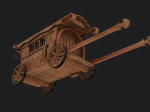 carriage low-poly model Model 3D