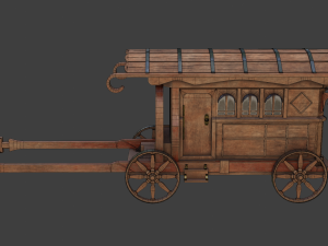 carriage low-poly model Model 3D