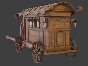 carriage low-poly model Model 3D
