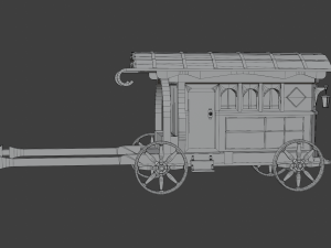 carriage low-poly model Model 3D