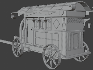 carriage low-poly model Model 3D