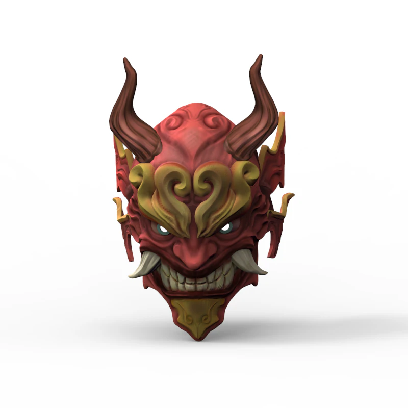 Samurai mask 3D Model .c4d .max .obj .3ds .fbx .stl .blend 