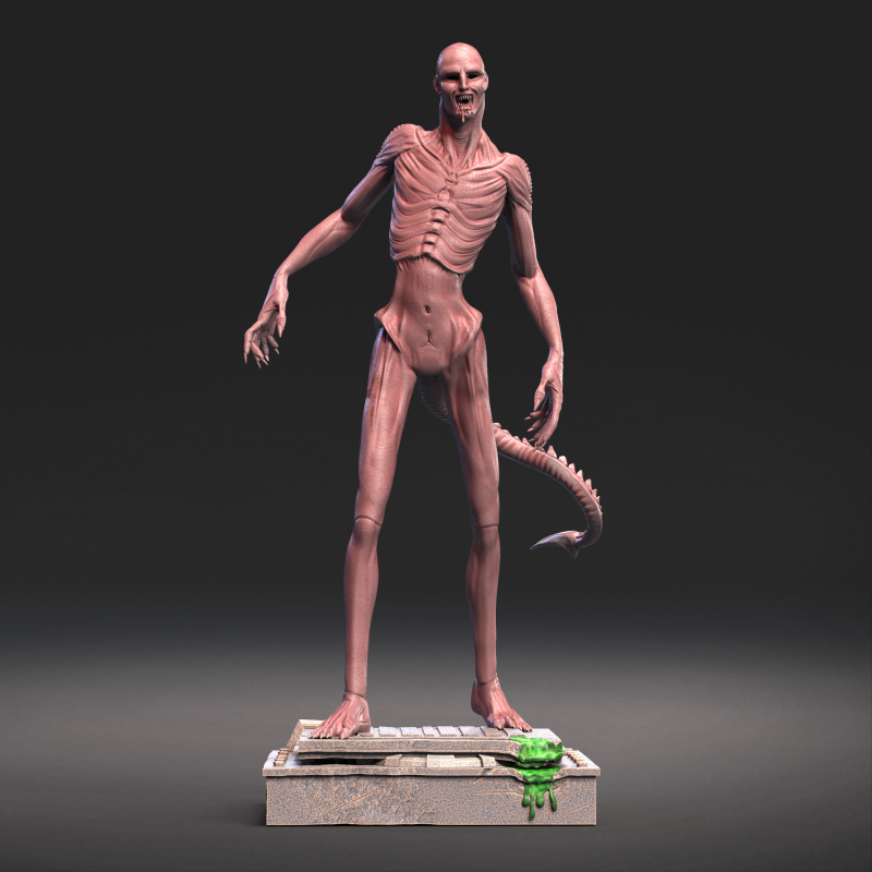 ALIEN ROMULUS XENOMORFO-HUMANO 3D Принт Модель .c4d .max .obj .3ds .fbx .stl .blend