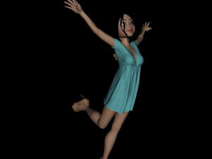 cartoon blue girl 3D Model