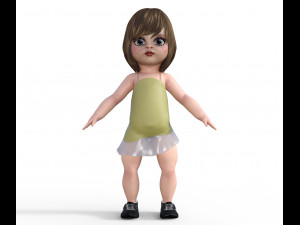 doll in black sneakers Modèle 3D