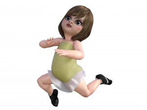 doll in black sneakers 3D Model