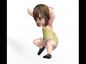 doll in black sneakers 3D 모델