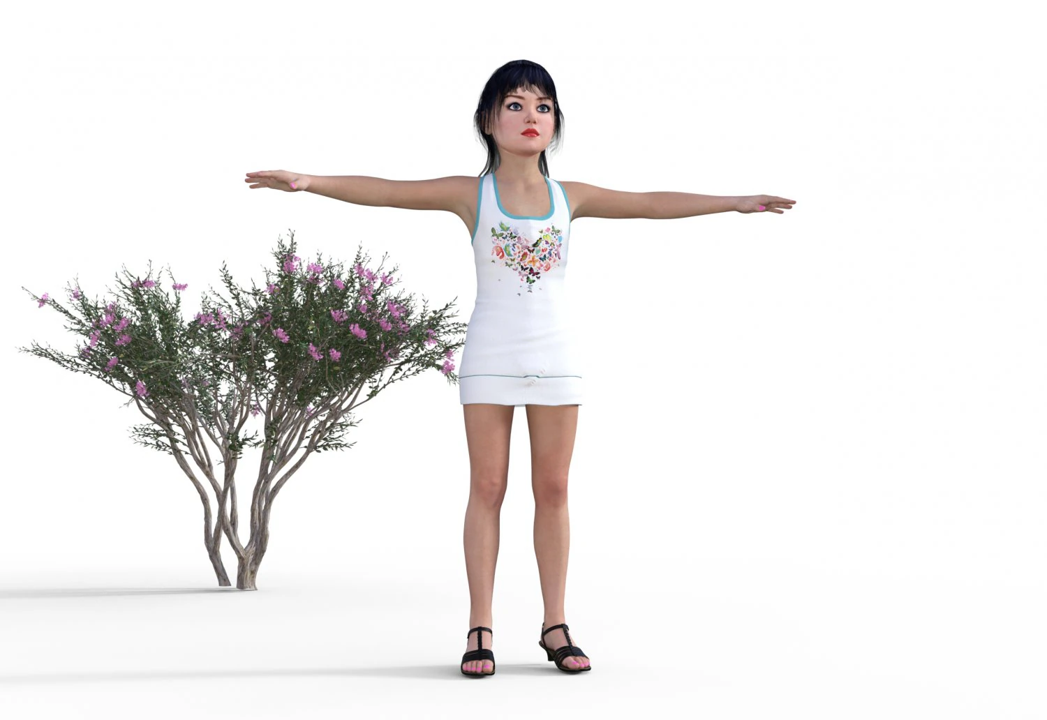 Mimosa rose 3D Model .c4d .max .obj .3ds .fbx .stl .blend 