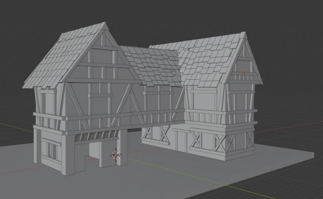 medieval house 3D Model .c4d .max .obj .3ds .fbx .stl .blend 