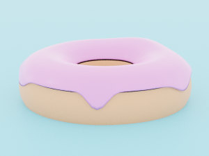 pink donut 3Dモデル