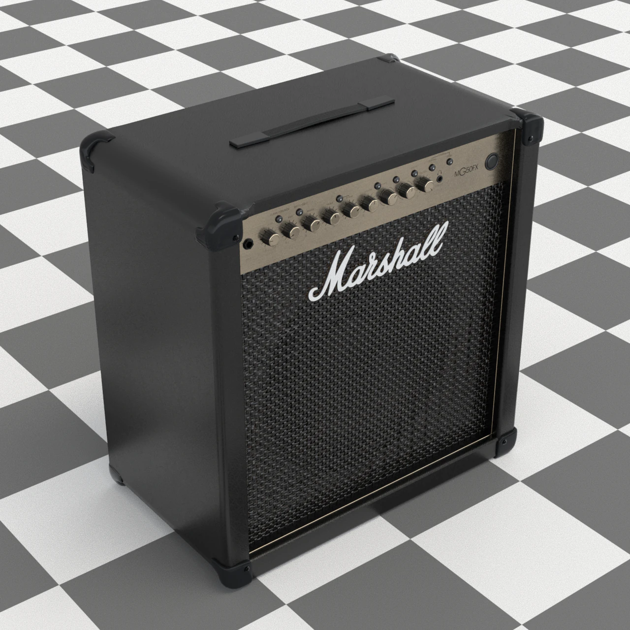 marshall mg50fx amplifier 3D Model .c4d .max .obj .3ds .fbx .stl .blend
