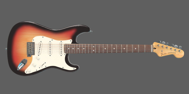 fender stratocaster 1977 guitar 3D Model .c4d .max .obj .3ds .fbx .stl .blend 