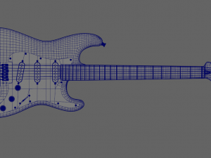 fender stratocaster 1977 guitar 3D Model