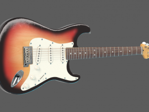 fender stratocaster 1977 guitar 3D Model