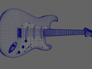 fender stratocaster 1977 guitar 3D Model