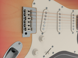 fender stratocaster 1977 guitar 3D Model