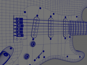 fender stratocaster 1977 guitar 3D Model