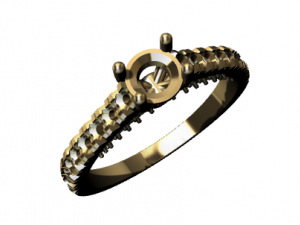 Anillo solitario 3Dプリントモデル