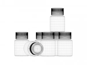 Gouache color paint jars 3D Model