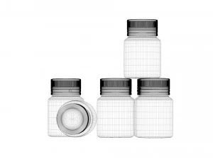Gouache color paint jars 3D Model