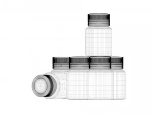 Gouache color paint jars 3D Model