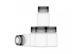 Gouache color paint jars 3D मॉडल