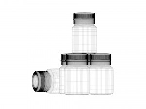 Gouache color paint jars 3D मॉडल