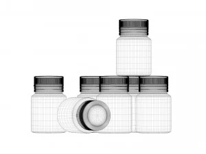 Gouache color paint jars 3D Model