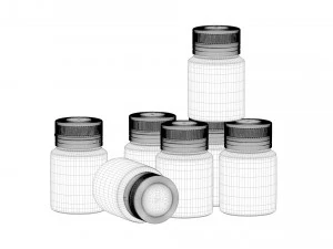 Gouache color paint jars 3D Model