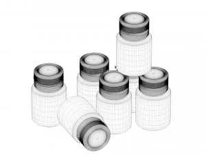 Gouache color paint jars 3D Model