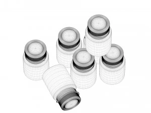 Gouache color paint jars 3D Model