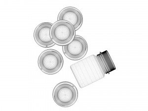 Gouache color paint jars 3D मॉडल