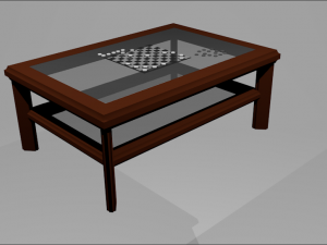 coffee table for playing checkers 10x10 Modèle 3D