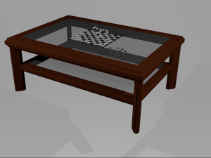 coffee table for playing checkers 10x10 Modèle 3D