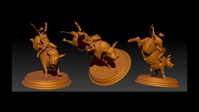 bull fighting stl - obj - ztl file 3D प्रिंट मॉडल .c4d .max .obj .3ds .fbx .stl .blend 