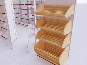 metall shelving system for retail h2255 b500 3D Model