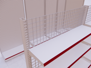 metall shelving system for retail h2255 b500 3D Model