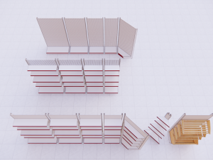 metall shelving system for retail h2255 b500 3D Model