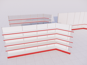 metall shelving system for retail h2255 b600 3D Model