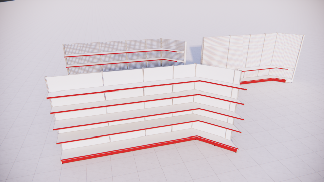 metall shelving system for retail h2255 b400 3D 模型 .c4d .max .obj .3ds .fbx .stl .blend 