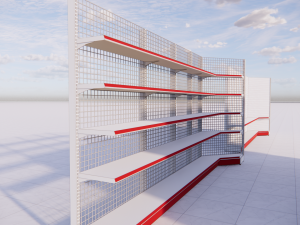 metall shelving system for retail h2255 b400 3D 模型