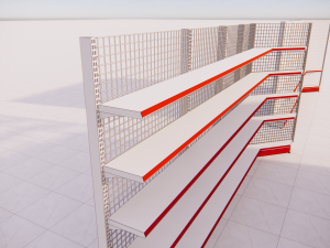 metall shelving system for retail h2255 b300 3D Model
