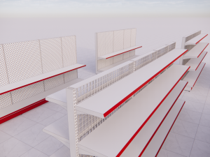 metall shelving system for retail island h1620 b400 3D Modell