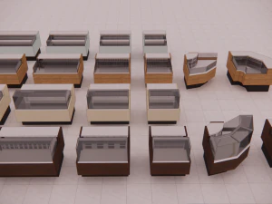 refrigerated display case spring d by evro-market 3D Model