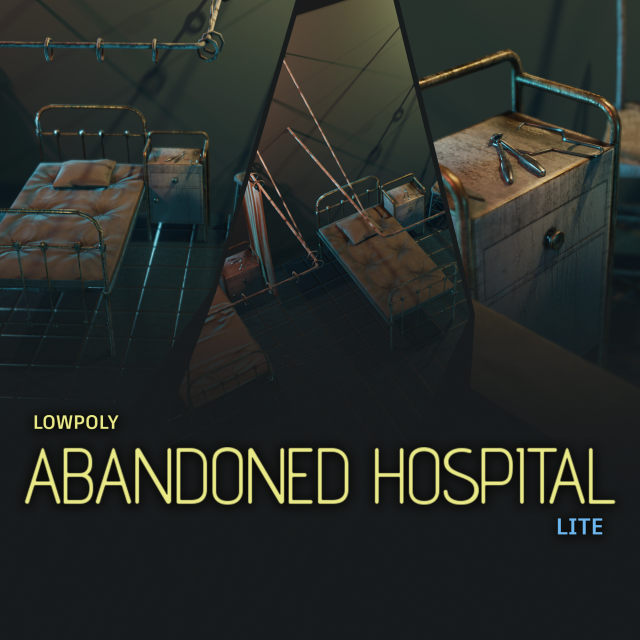abandoned hospital - asset pack low-poly Modelo 3D .c4d .max .obj .3ds .fbx .stl .blend 