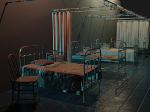 abandoned hospital - asset pack low-poly Modelo 3D