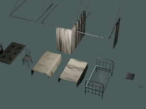 abandoned hospital - asset pack low-poly Modelo 3D