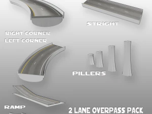 फ़्रीवे पैक 1 - ओवरपास सेट 3D मॉडल
