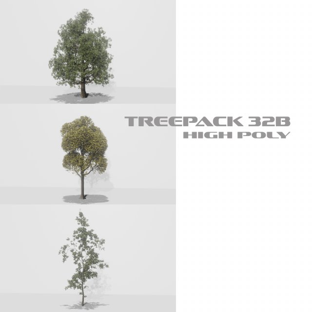 tree pack 24b 3D Model .c4d .max .obj .3ds .fbx .stl .blend 